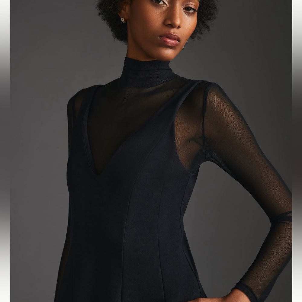 Anthropologie Maeve layered sheer mini dress